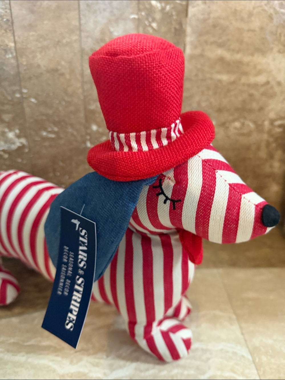 Daushound pillow home decor sausage dog red white and blue American dog - Picture 2 of 7